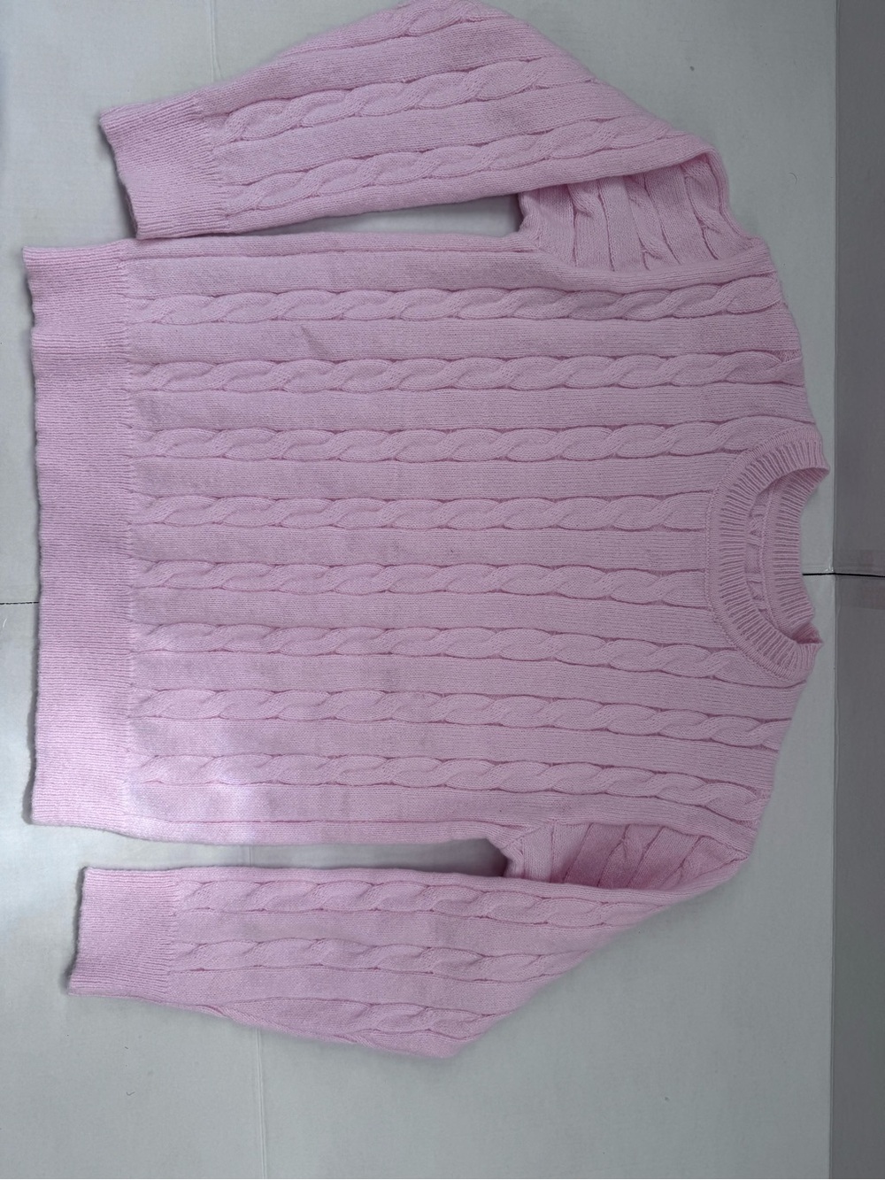 Women's Cable-Knit Crewneck Sweater - Pink